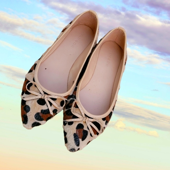 Animal pattern pointy toe flats - Picture 1 of 7